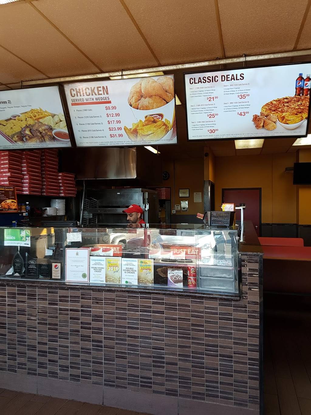 Double Double Pizza & Chicken 95 saginaw pkwy cambridge | restaurant | 95 Saginaw Pkwy, Cambridge, ON N1T 1W2, Canada | 5192676622 OR +1 519-267-6622