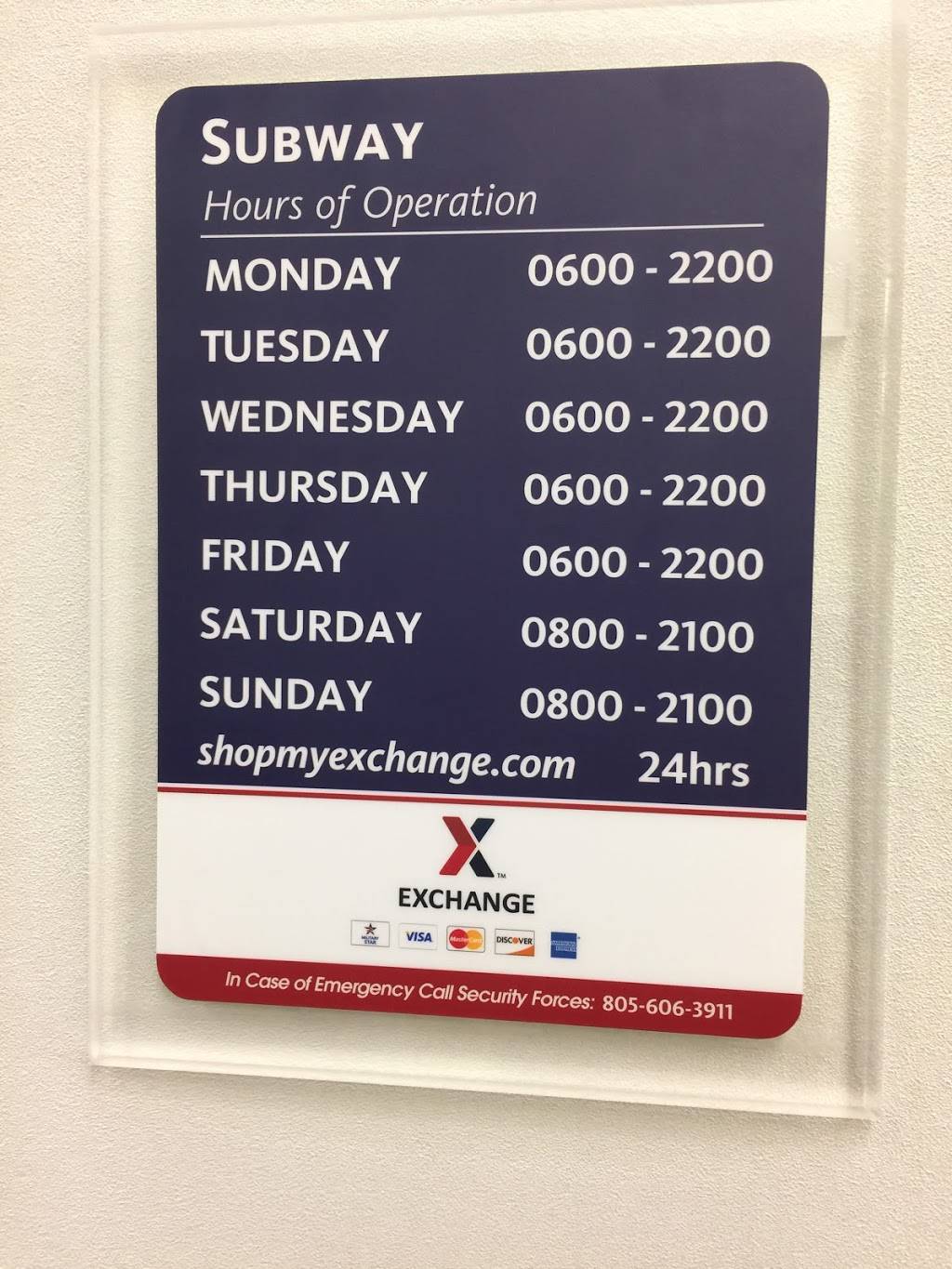 Subway | meal takeaway | Building, 10400 Community Loop, Vandenberg AFB, CA 93432, USA | 8057341028 OR +1 805-734-1028