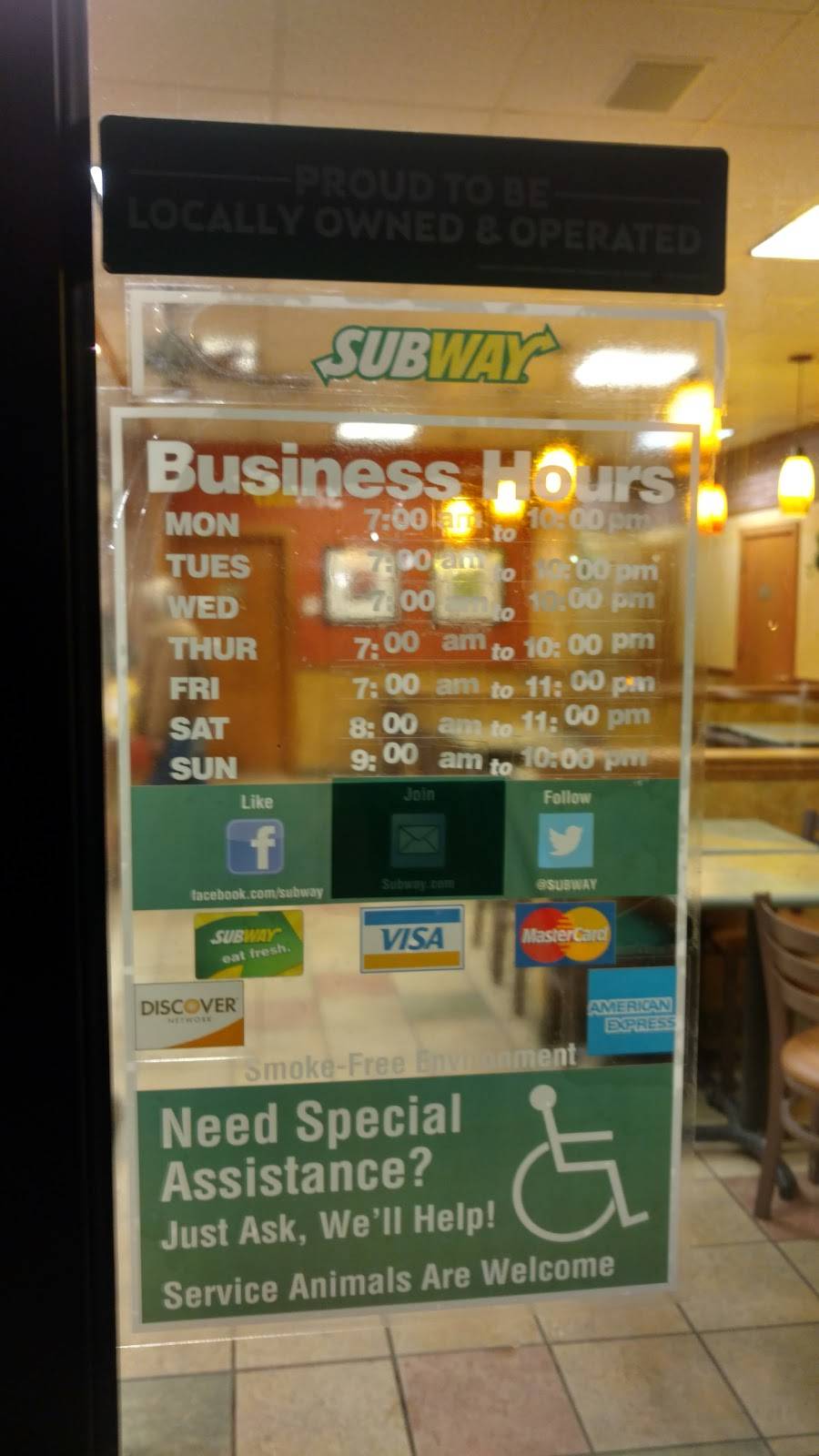 Subway | restaurant | 400 Lafayette Ave, Moundsville, WV 26041, USA | 3048457777 OR +1 304-845-7777