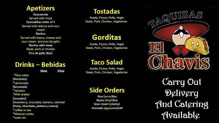 El Chavis taquizas Restaurant | restaurant | 9626 S Pulaski Rd, Oak Lawn, IL 60453, USA | 7086343073 OR +1 708-634-3073
