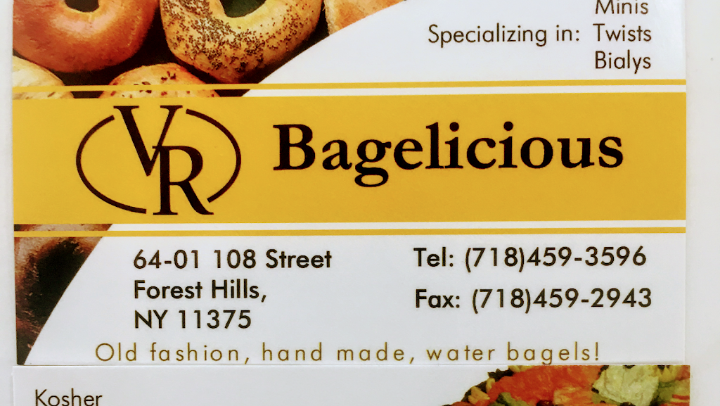 VR Bagelicious | bakery | 6401 108th St, Queens, NY 11375, USA | 7184593596 OR +1 718-459-3596