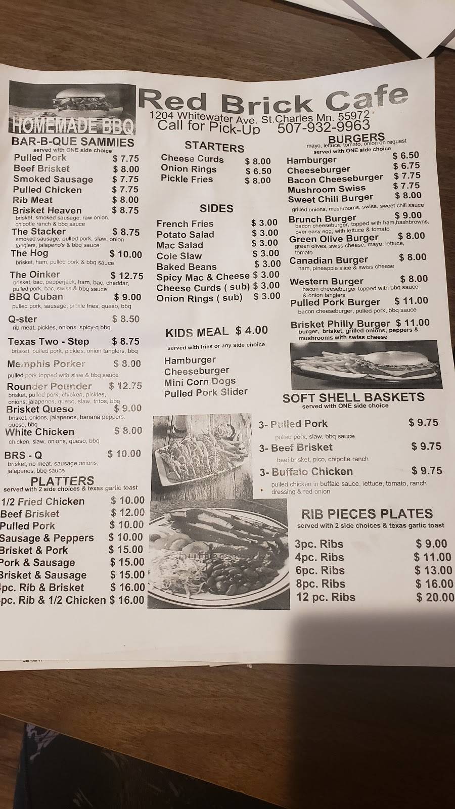 The Red Brick Cafe | restaurant | 1204 Whitewater Ave, St Charles, MN 55972, USA | 5079329963 OR +1 507-932-9963