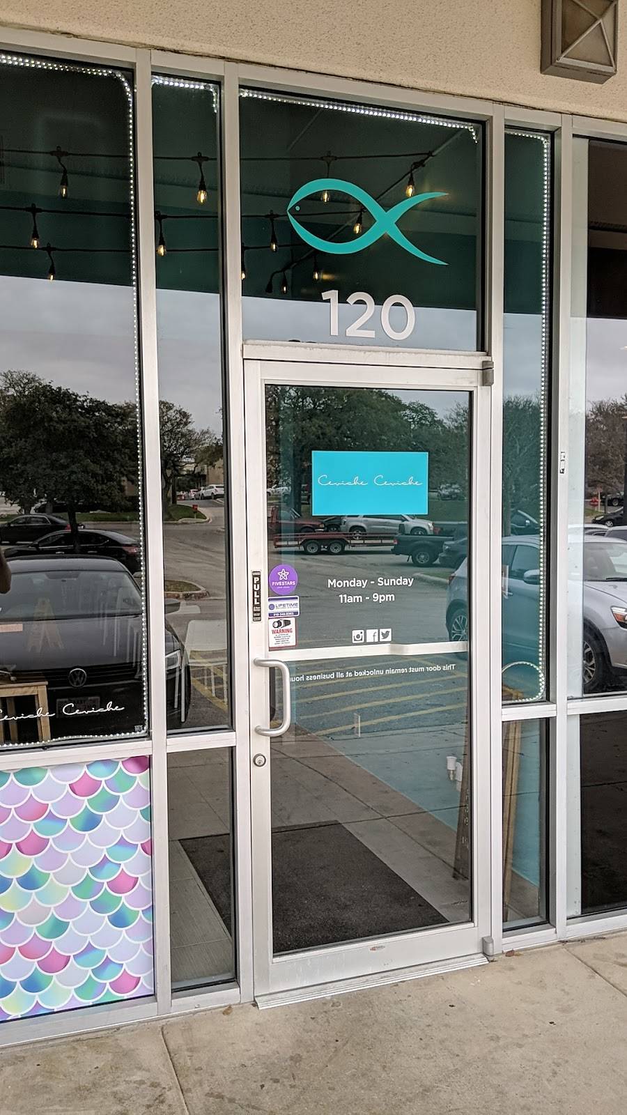 Ceviche Ceviche | restaurant | 18360 Blanco Rd #120, San Antonio, TX 78258, USA | 2105385016 OR +1 210-538-5016