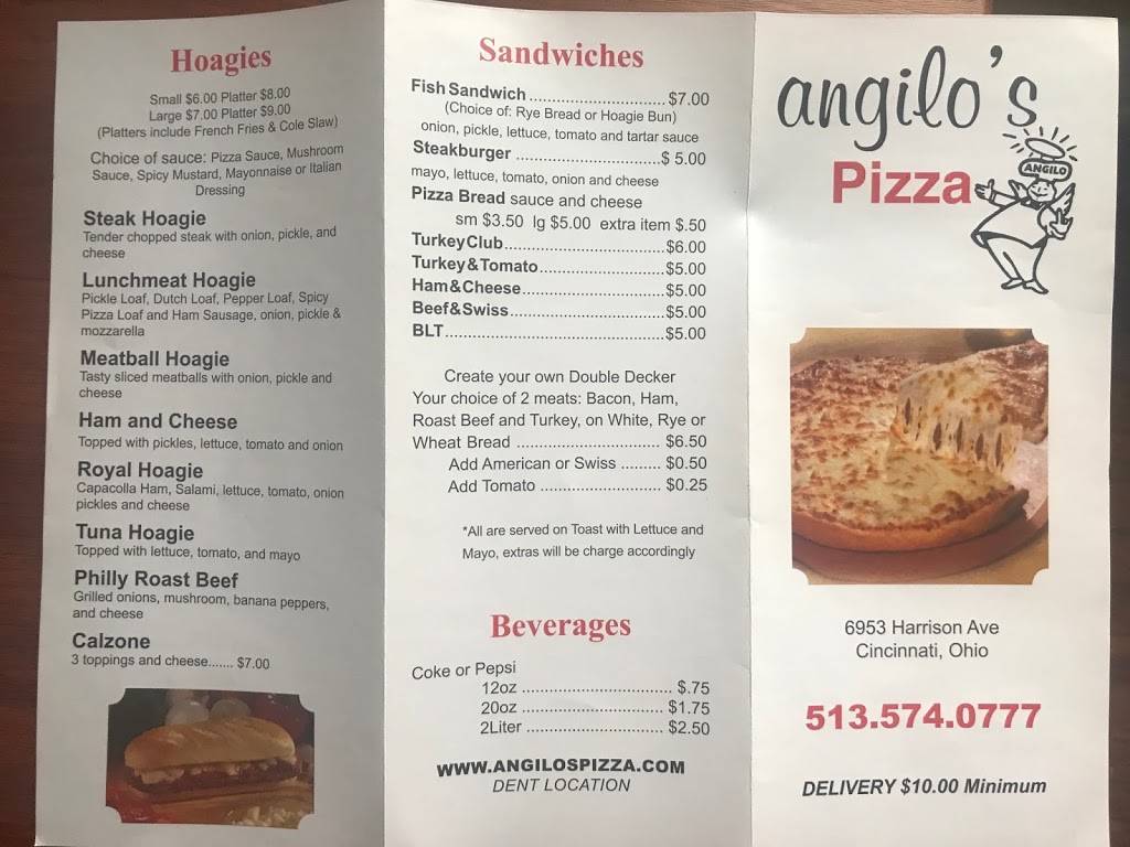 Angilos Pizza | restaurant | 6953 Harrison Ave, Cincinnati, OH 45247, USA | 5135740777 OR +1 513-574-0777
