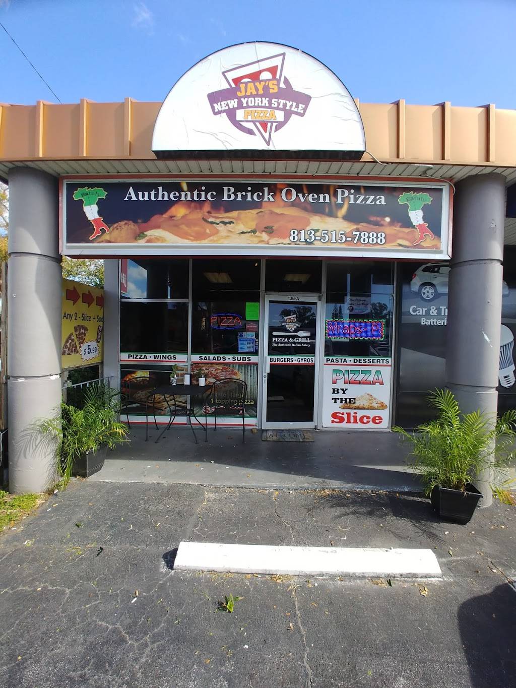 Jays New York Style Pizza | restaurant | 138 S Dale Mabry Hwy, Tampa, FL 33609, USA | 8135157888 OR +1 813-515-7888