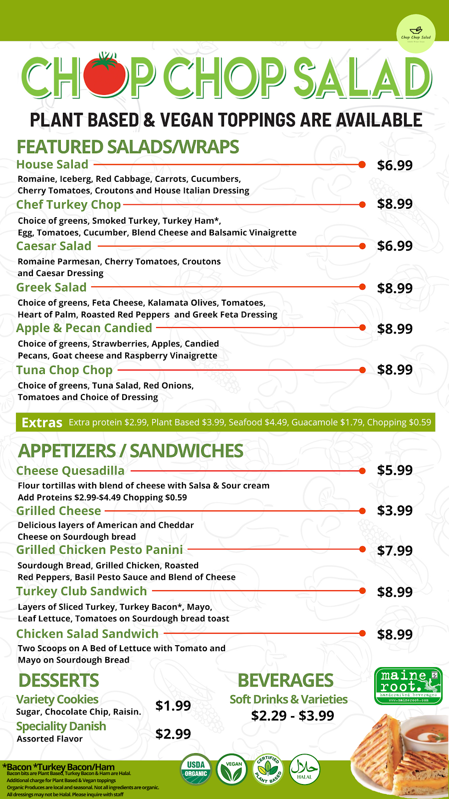 Chop Chop Salad | restaurant | Food Court #1385, 10300 Little Patuxent Pkwy, Columbia, MD 21044, USA | 4434300190 OR +1 443-430-0190