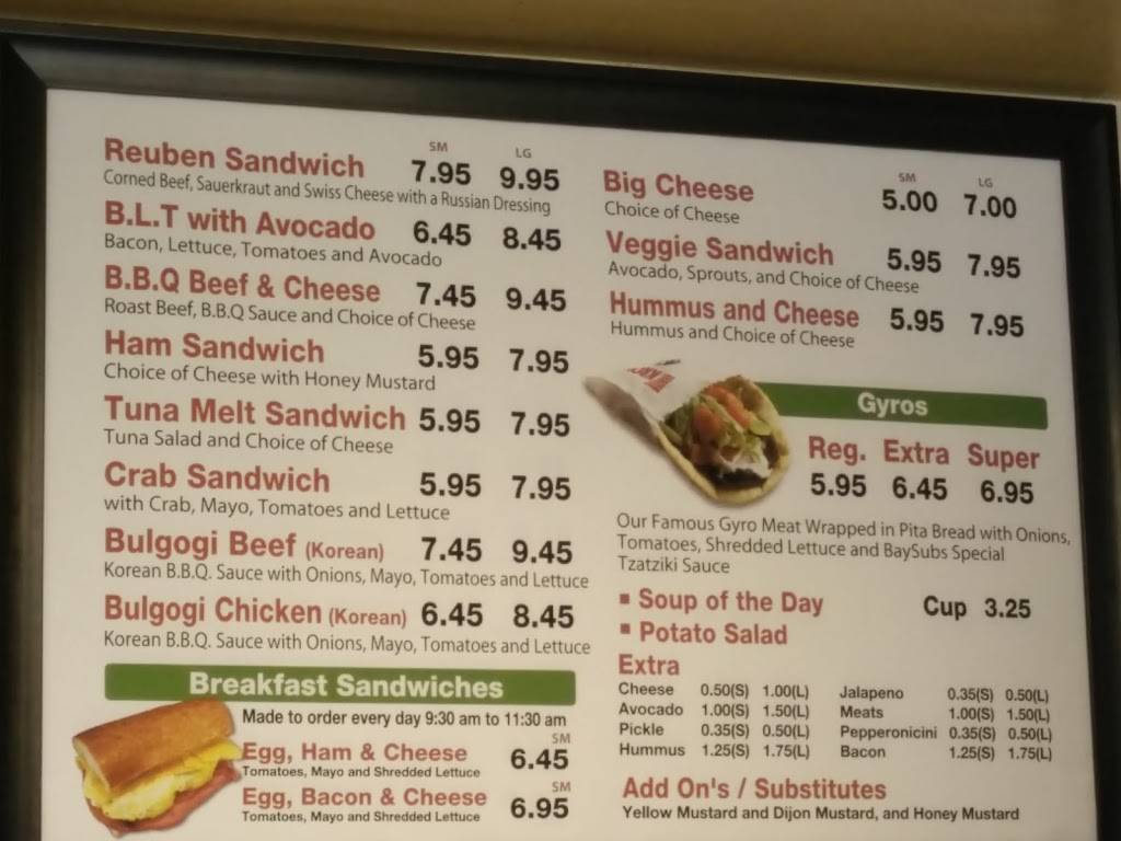 Bay Subs & Deli | restaurant | 2486 Sacramento St, San Francisco, CA 94115, USA | 4153463888 OR +1 415-346-3888