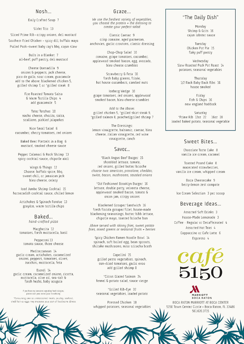 Cafe 5150 | restaurant | 5150 Town Center Cir, Boca Raton, FL 33486, USA | 5613924600 OR +1 561-392-4600