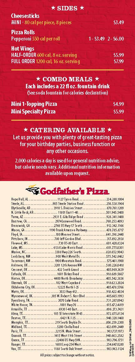 Godfathers Pizza Express | meal delivery | 2974 Lenwood Rd #9571, Barstow, CA 92311, USA | 7602534093 OR +1 760-253-4093