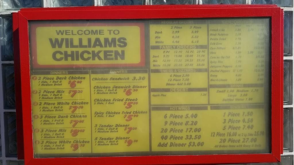 Williams Chicken | restaurant | 1020 US-80, Mesquite, TX 75149, USA | 9723290091 OR +1 972-329-0091