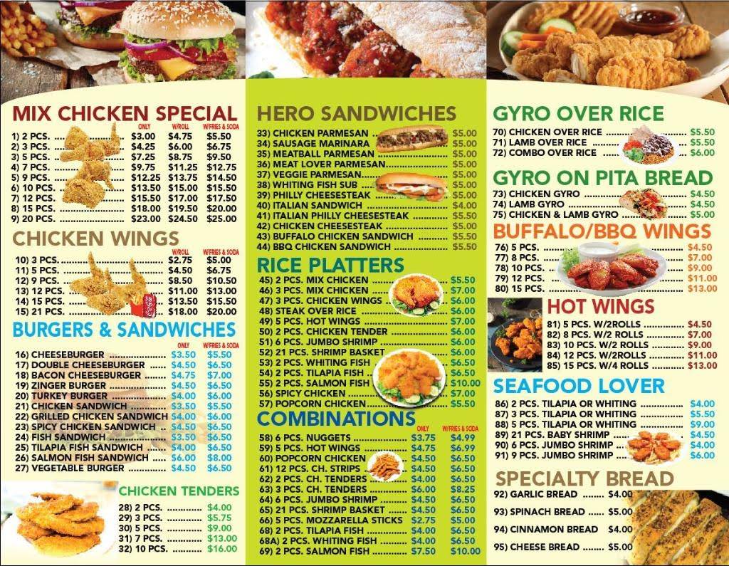 Margherita Pizzaria & Crown Fried Chicken | restaurant | 642 Nostrand Ave, Brooklyn, NY 11216, USA | 7184677044 OR +1 718-467-7044