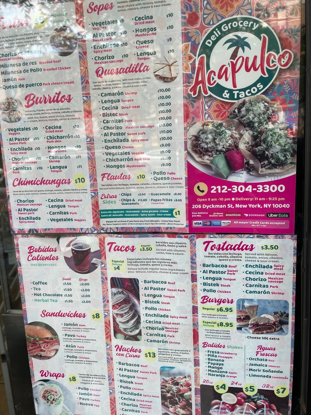 Acapulco Deli & Grocery | restaurant | 206 Dyckman St, New York, NY 10040, USA | 2123043300 OR +1 212-304-3300