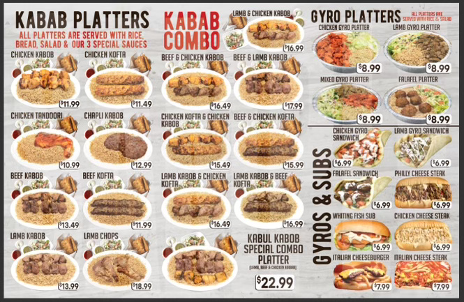 Kabul Kabob & Gyro | restaurant | 77 New Rd, Parsippany-Troy Hills, NJ 07054, USA | 9732270946 OR +1 973-227-0946