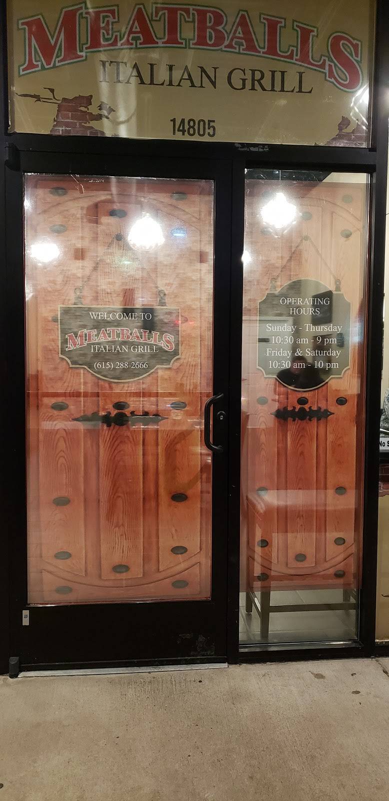 Meatballs Italian Grill | restaurant | 14805 Lebanon Rd, Old Hickory, TN 37138, USA | 6152882666 OR +1 615-288-2666