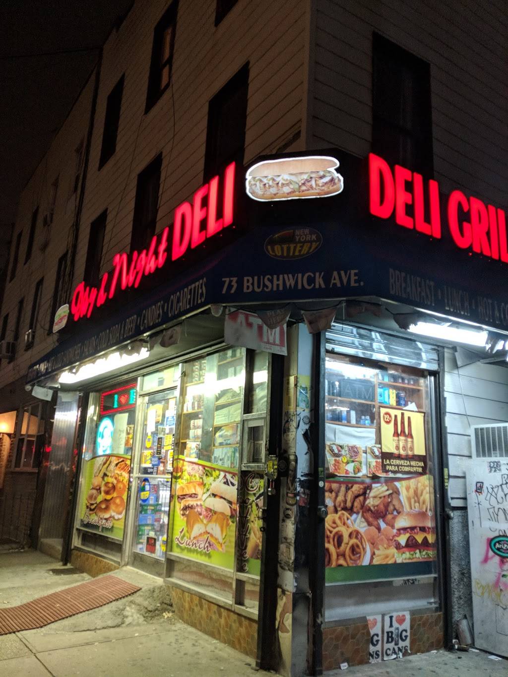 Day and Night Deli Grill | restaurant | 73 Bushwick Ave, Brooklyn, NY 11211, USA | 7184863800 OR +1 718-486-3800