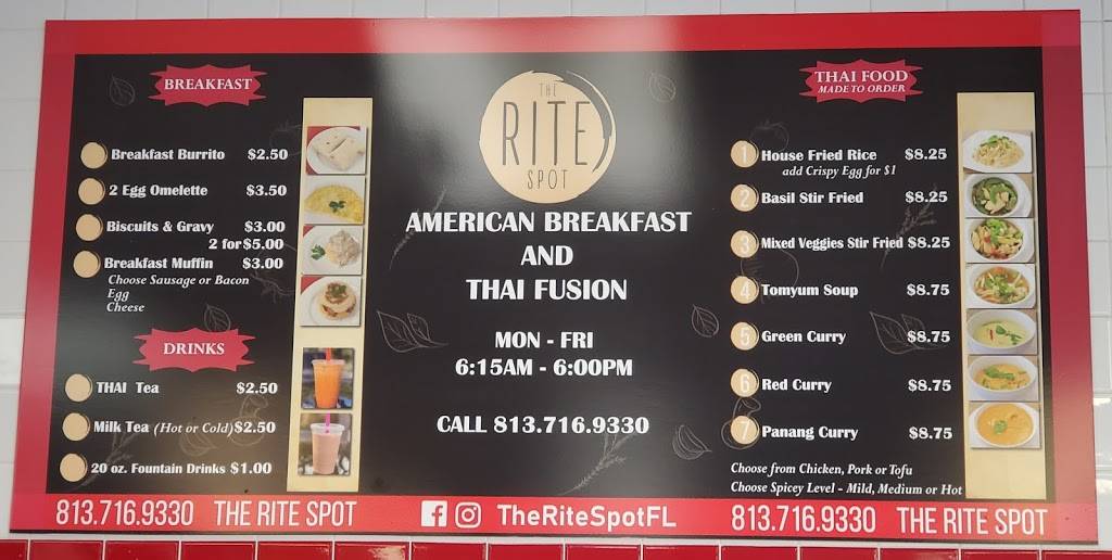 The Rite Spot | restaurant | 4330 Lithia Pinecrest Rd, Valrico, FL 33596, USA | 8137169330 OR +1 813-716-9330