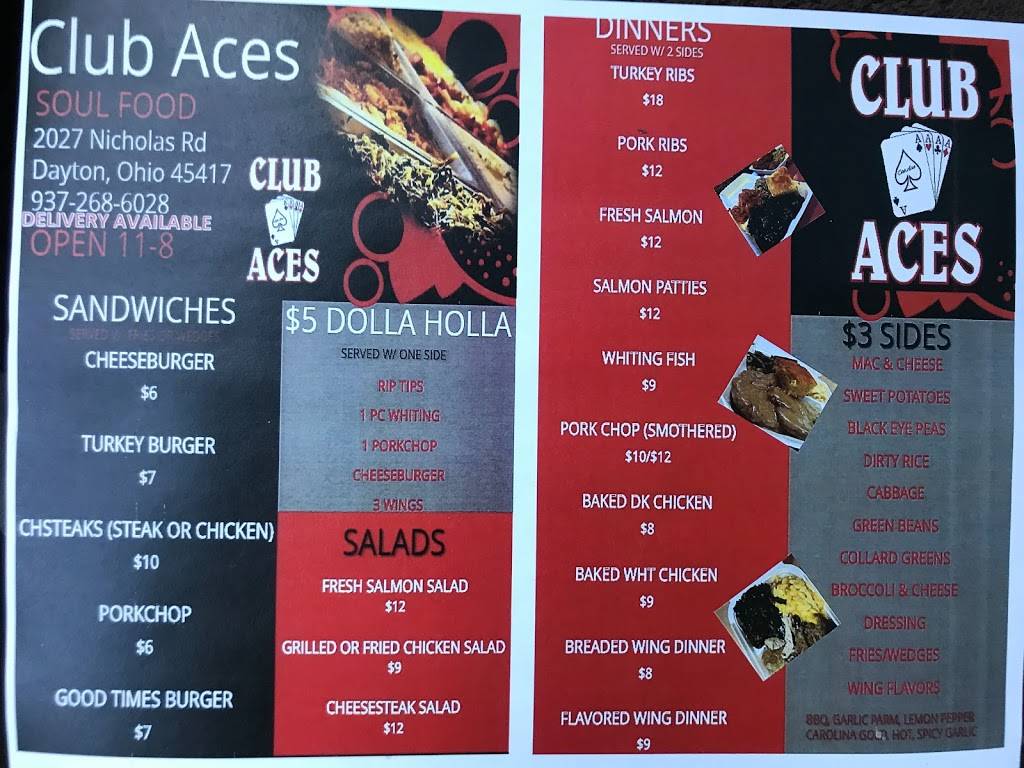 Club Aces | restaurant | 2027 Nicholas Rd, Dayton, OH 45417, USA | 9372686028 OR +1 937-268-6028