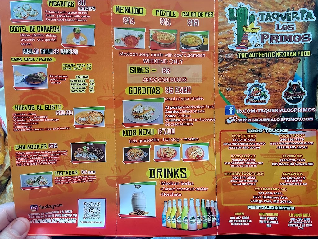 Taqueria Los Primos Annapolis | restaurant | 2101 West St, Annapolis, MD 21401, USA | 4438620115 OR +1 443-862-0115