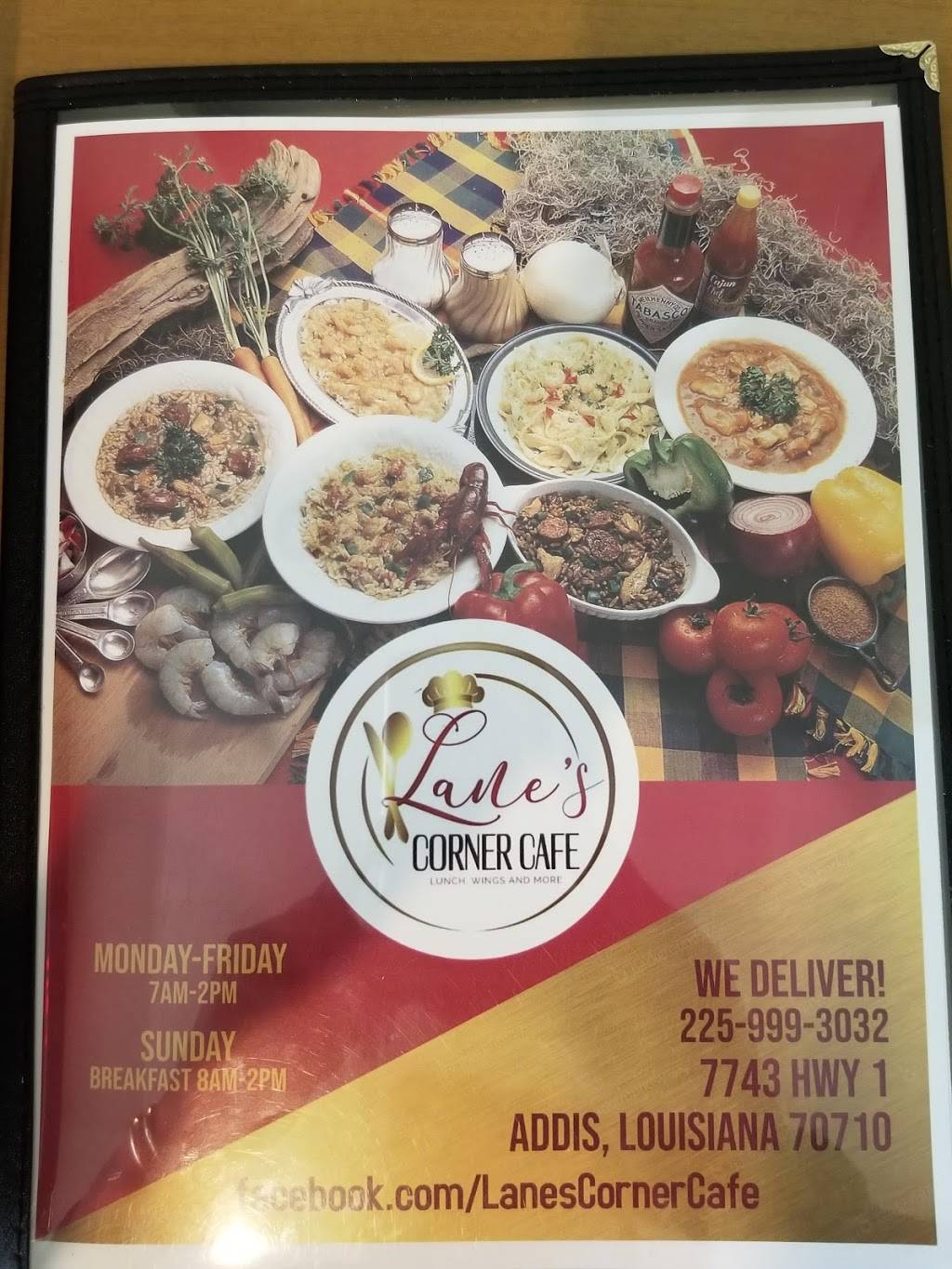 Lanes Corner Cafe | restaurant | 7743 LA-1, Addis, LA 70710, USA | 2259993032 OR +1 225-999-3032