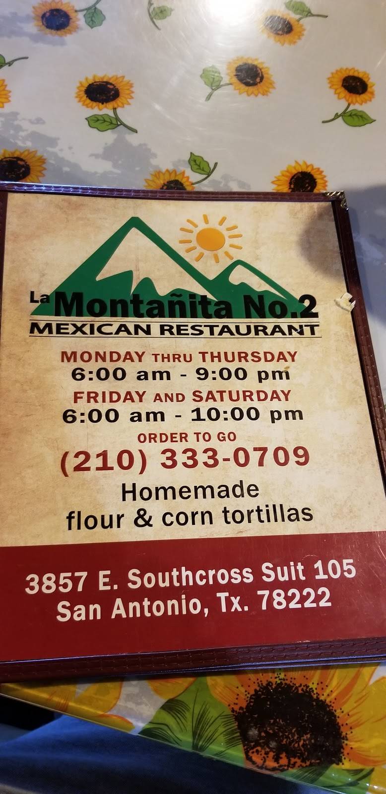 La Montanita #2 | restaurant | 3857 E Southcross #105, San Antonio, TX 78222, USA | 2103330709 OR +1 210-333-0709
