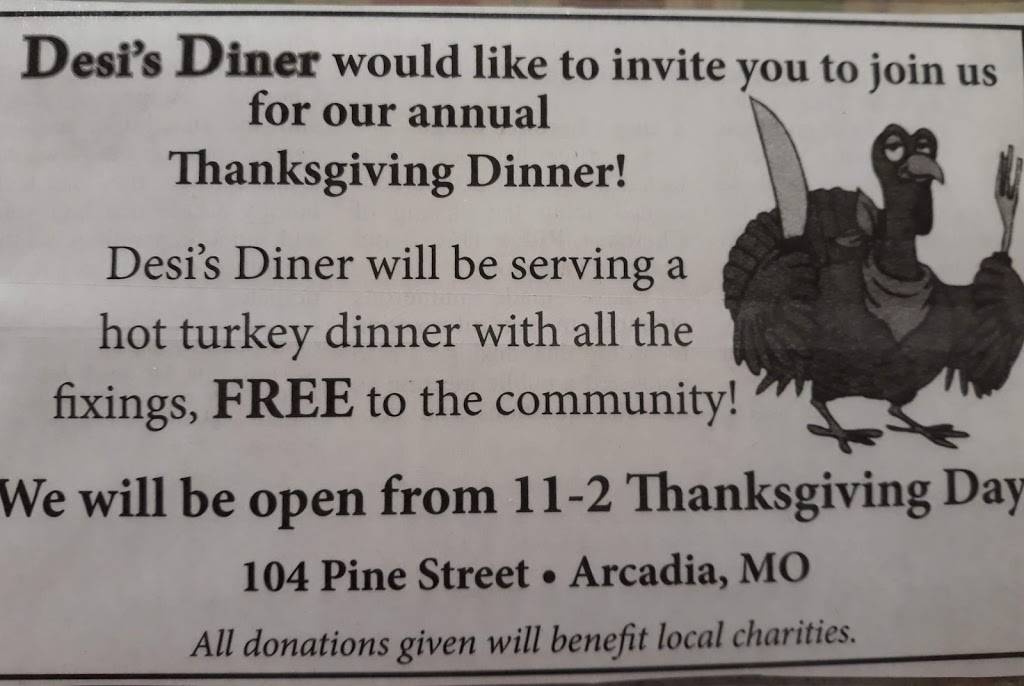 Desis Diner | restaurant | 104 Pine St, Arcadia, MO 63621, USA | 5735460154 OR +1 573-546-0154