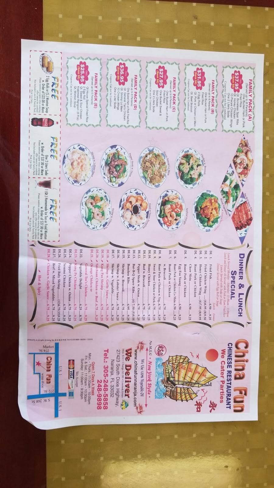 China Fun | restaurant | 27423 S Dixie Hwy, Naranja, FL 33032, USA | 3052485858 OR +1 305-248-5858