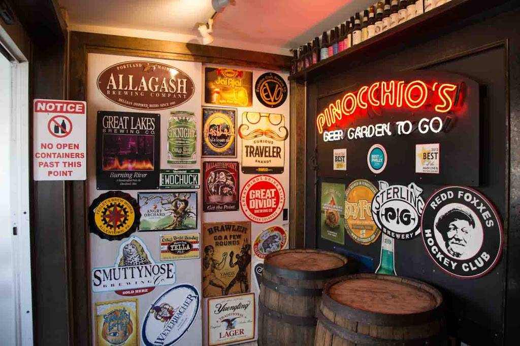 Pinocchios Beer Garden To Go | restaurant | 31 E Baltimore Ave, Media, PA 19063, USA | 6105667767 OR +1 610-566-7767