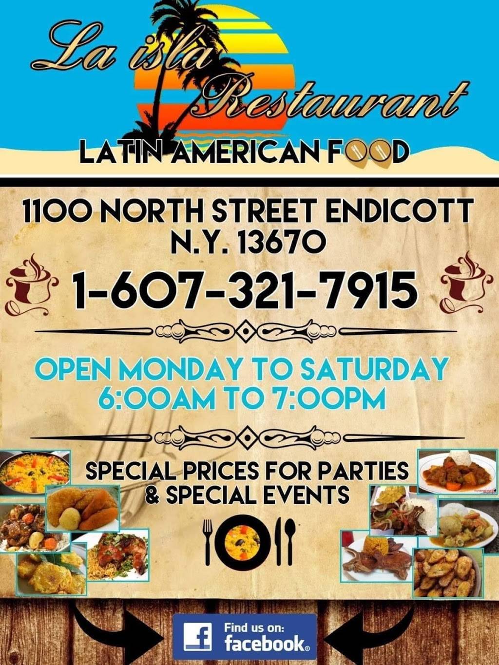 La Isla Restaurant | restaurant | 1100 North St, Endicott, NY 13760, USA | 6073217915 OR +1 607-321-7915