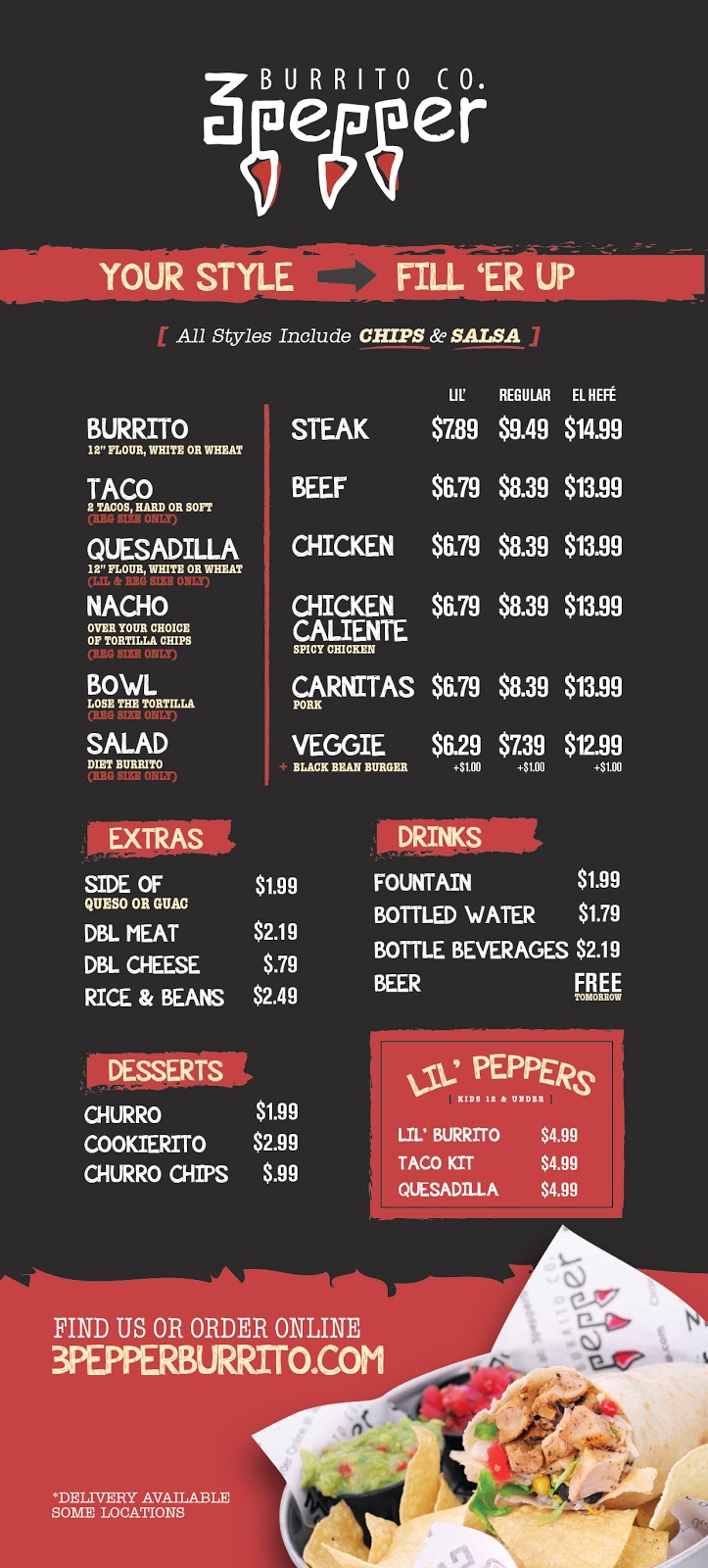 3 Pepper Burrito Co. | restaurant | 8595 College Pkwy suite 340, Fort Myers, FL 33919, USA | 2392362065 OR +1 239-236-2065