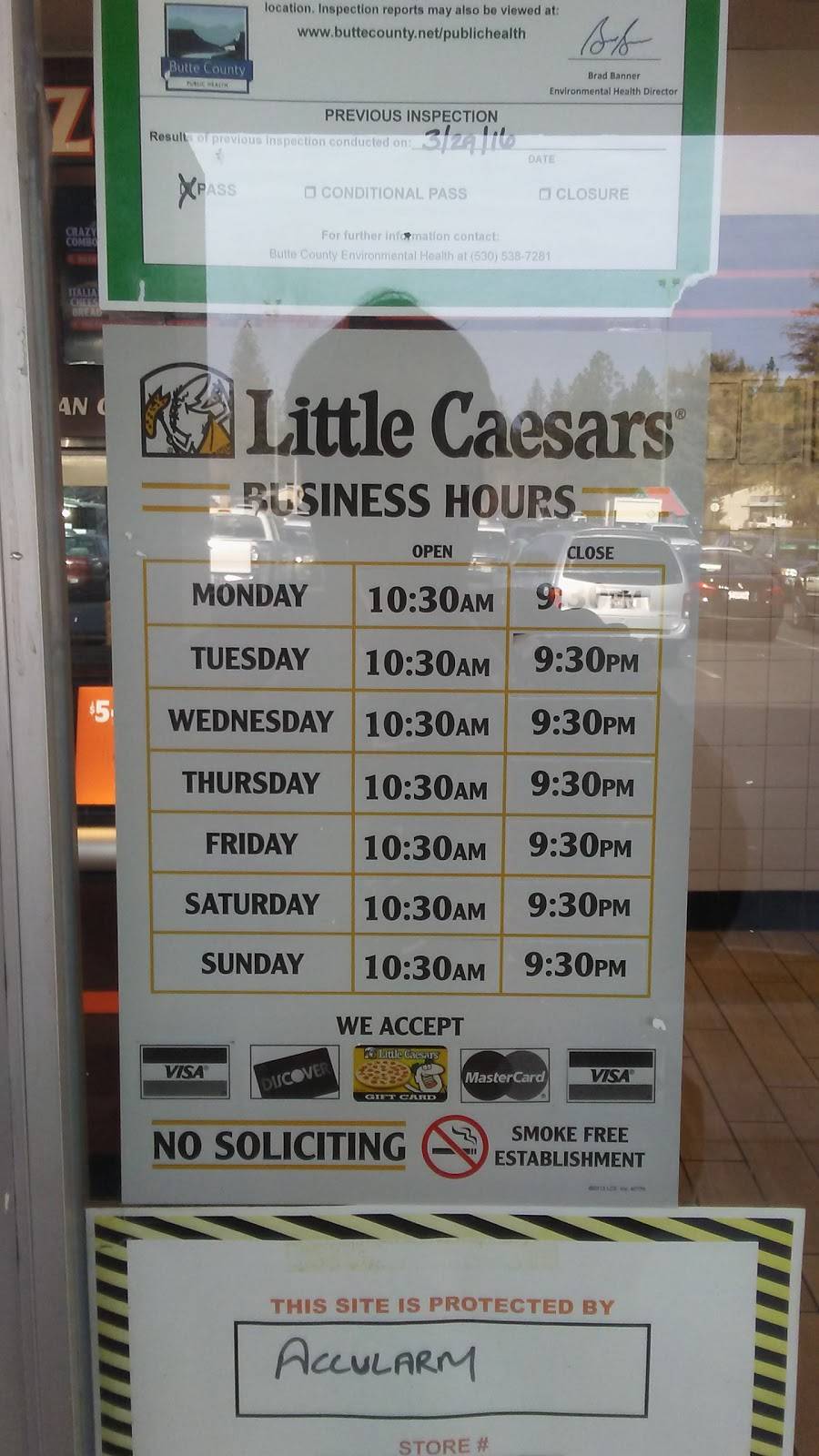 Little Caesars Pizza | meal takeaway | 6848 Skyway Rd #a, Paradise, CA 95969, USA | 5308728000 OR +1 530-872-8000