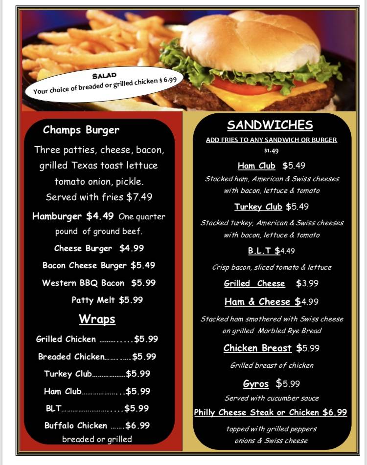 Champs Bar & Grill | restaurant | 611 Monroe Ave, Charleston, IL 61920, USA | 2175084022 OR +1 217-508-4022