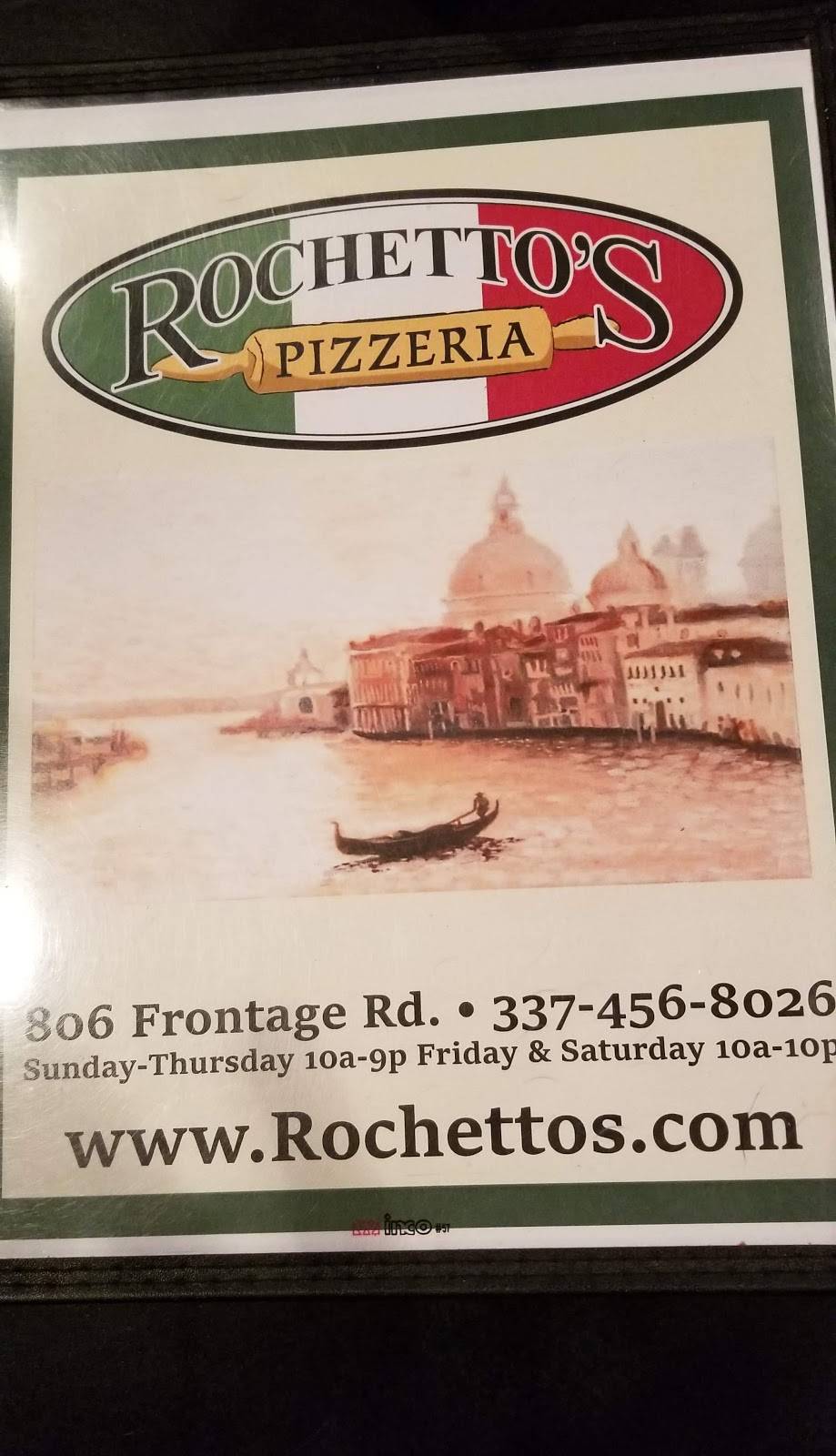 Rochettos Pizzeria | restaurant | 806 I-10 South Frontage Rd, Scott, LA 70583, USA | 3374568026 OR +1 337-456-8026