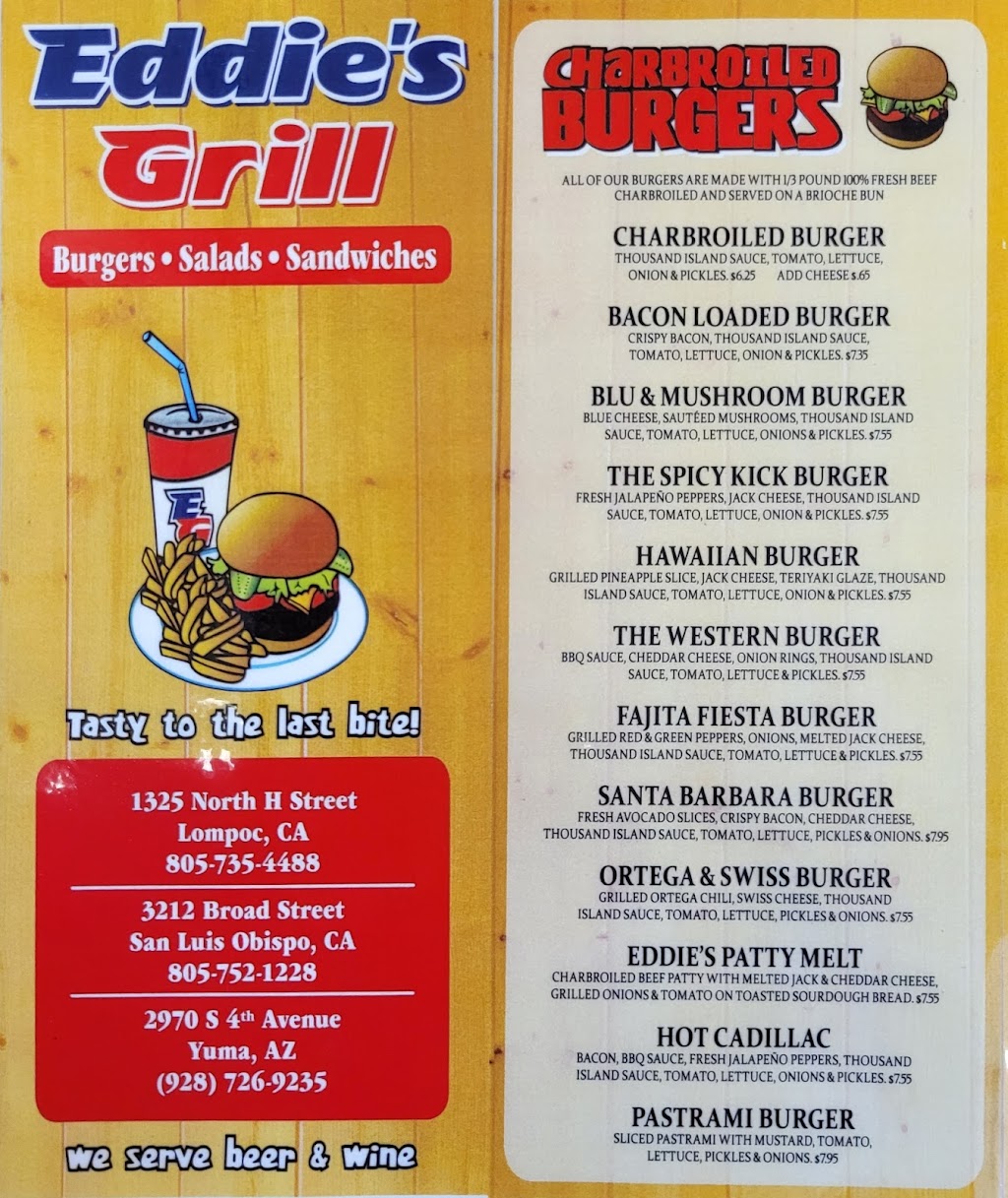 Eddies Grill | restaurant | 2970 S 4th Ave, Yuma, AZ 85364, USA | 9287269235 OR +1 928-726-9235