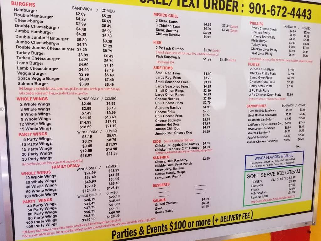 3 Flags Grill & Ice Cream | restaurant | 461 E Shelby Dr, Memphis, TN 38109, USA | 9016724443 OR +1 901-672-4443