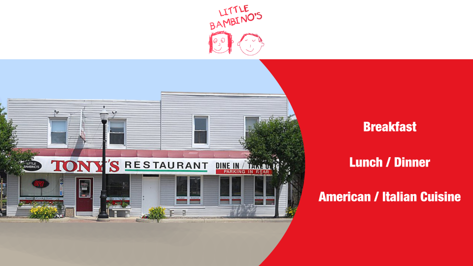 Tonys Little Bambinos | restaurant | 120 W Saginaw St, Merrill, MI 48637, USA | 9896435414 OR +1 989-643-5414
