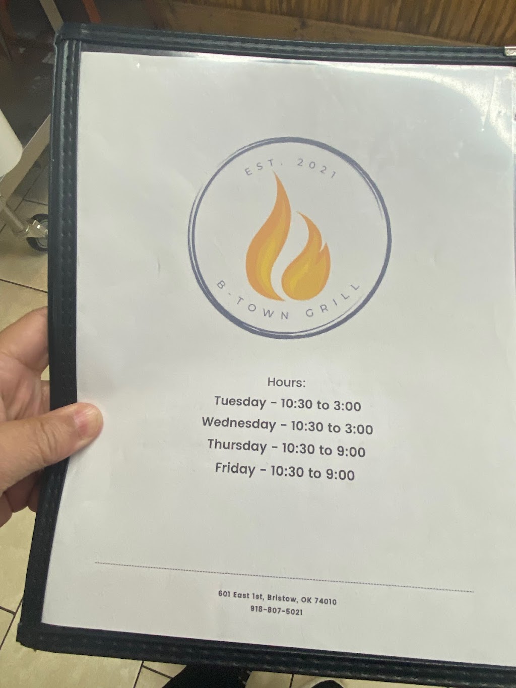 B-Town Grill | restaurant | 601 E 1st Ave, Bristow, OK 74010, USA | 9188075021 OR +1 918-807-5021