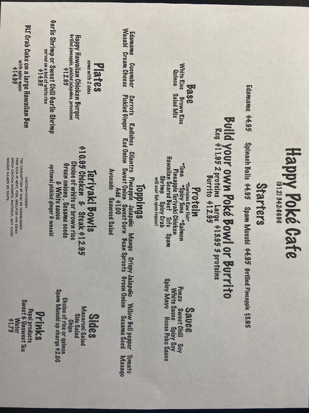 Happy Poké Café | restaurant | 718 Mall Blvd, Brunswick, GA 31525, USA | 9123428696 OR +1 912-342-8696