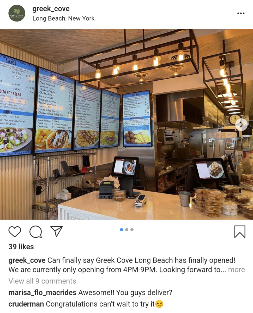 Greek Cove - Long Beach | restaurant | 655 E Park Ave, Long Beach, NY 11561, USA | 5164310000 OR +1 516-431-0000