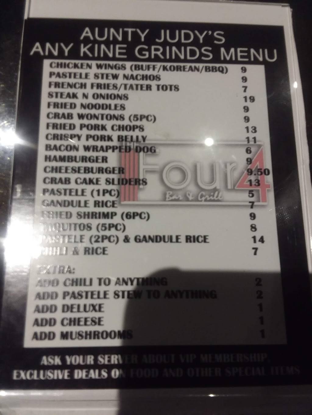 The Four4 Bar & Grill | restaurant | 45-1117 Kamehameha Hwy, Kaneohe, HI 96744, USA | 8088921289 OR +1 808-892-1289