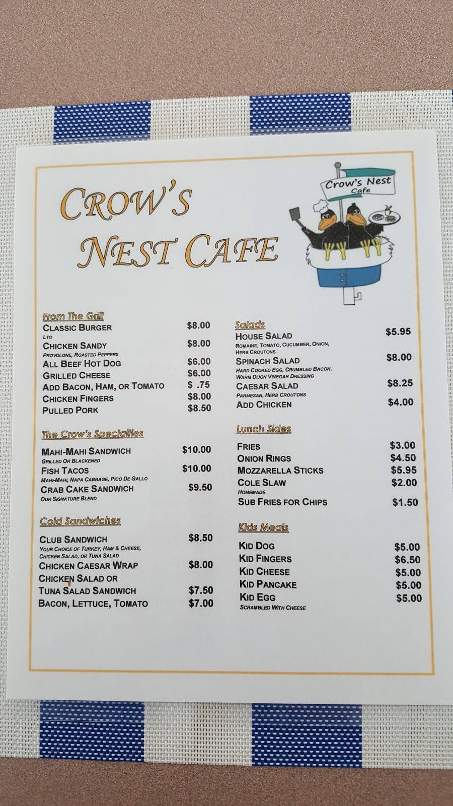 Crows Nest Cafe | restaurant | 221 P Ave, West Wildwood, NJ 08260, USA | 6093840590 OR +1 609-384-0590