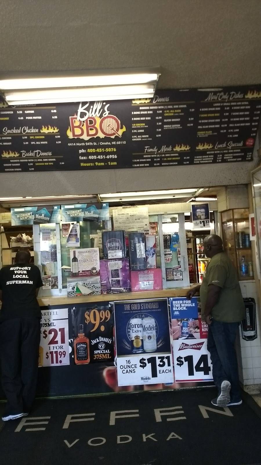 Bills BBQ & Liquor | restaurant | 4414 N 24th St, Omaha, NE 68110, USA | 4024515076 OR +1 402-451-5076