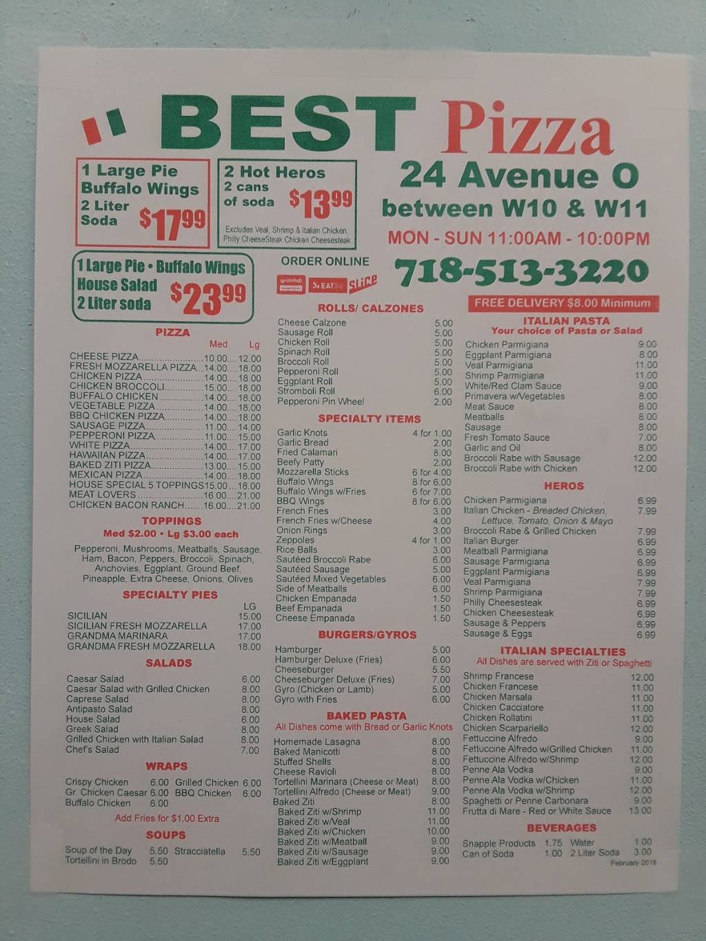 Best pizza and Chicken | meal delivery | 24 Avenue O, Brooklyn, NY 11204, USA | 7185133220 OR +1 718-513-3220