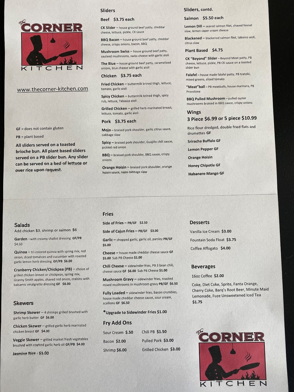 The Corner Kitchen | restaurant | 3606 Willow Pass Rd, Concord, CA 94519, USA | 9258223303 OR +1 925-822-3303
