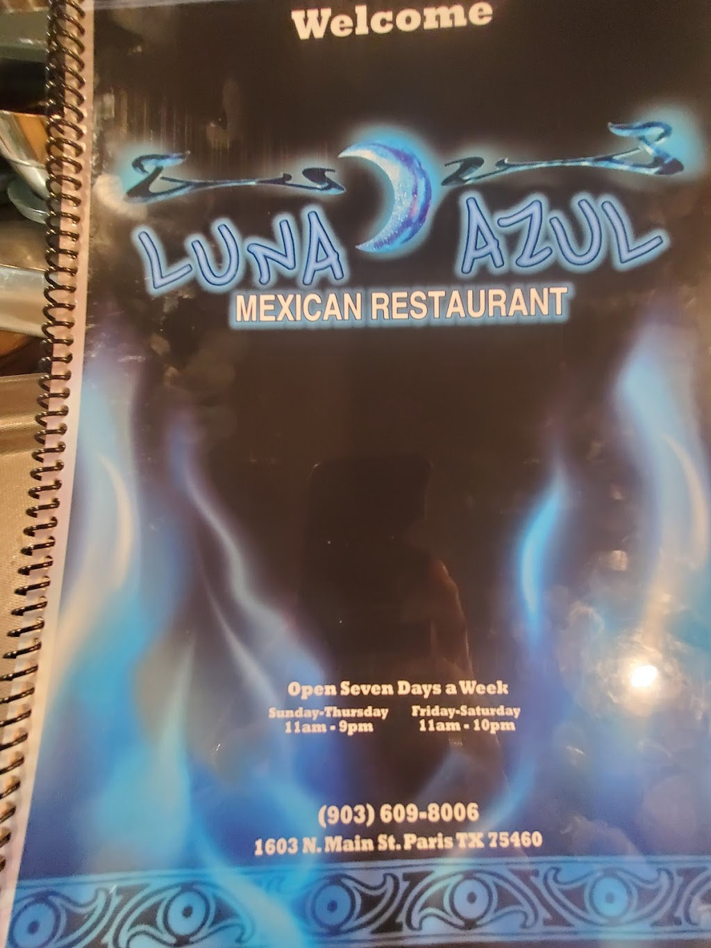 Luna Azul Mexican restaurant | restaurant | 1603 N Main St, Paris, TX 75460, USA | 9036098006 OR +1 903-609-8006