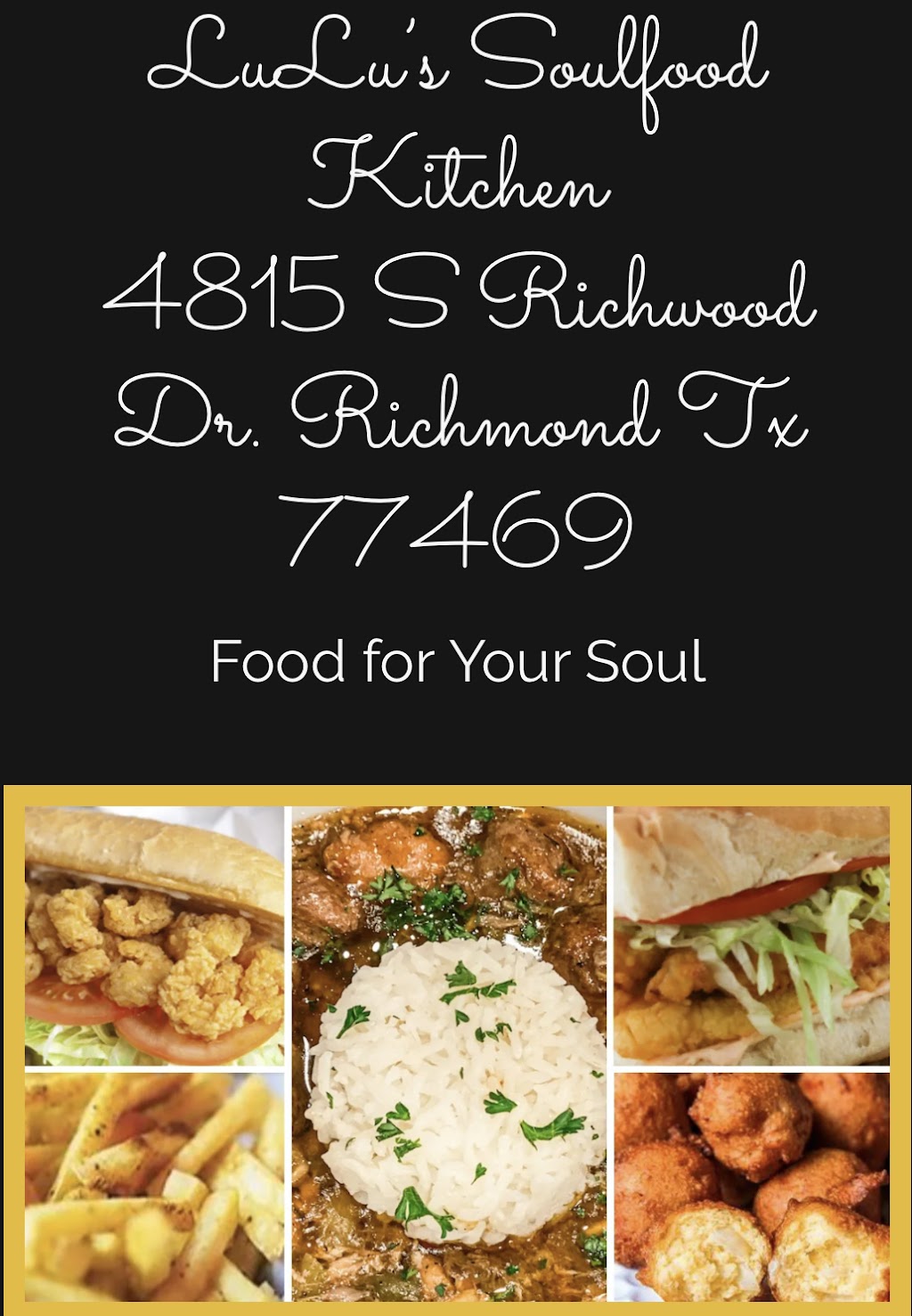 LuLu’s Soulfood Kitchen | restaurant | 4815 S Richwood Dr, Richmond, TX 77469, USA | 4095401523 OR +1 409-540-1523