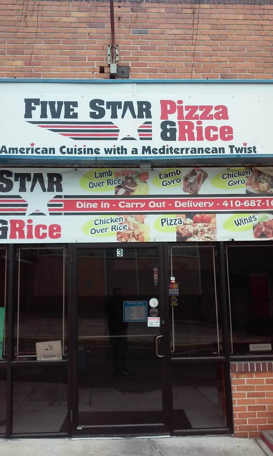Five Star Pizza & Rice | meal delivery | 3 Margaret Ave, Essex, MD 21221, USA | 4106871000 OR +1 410-687-1000