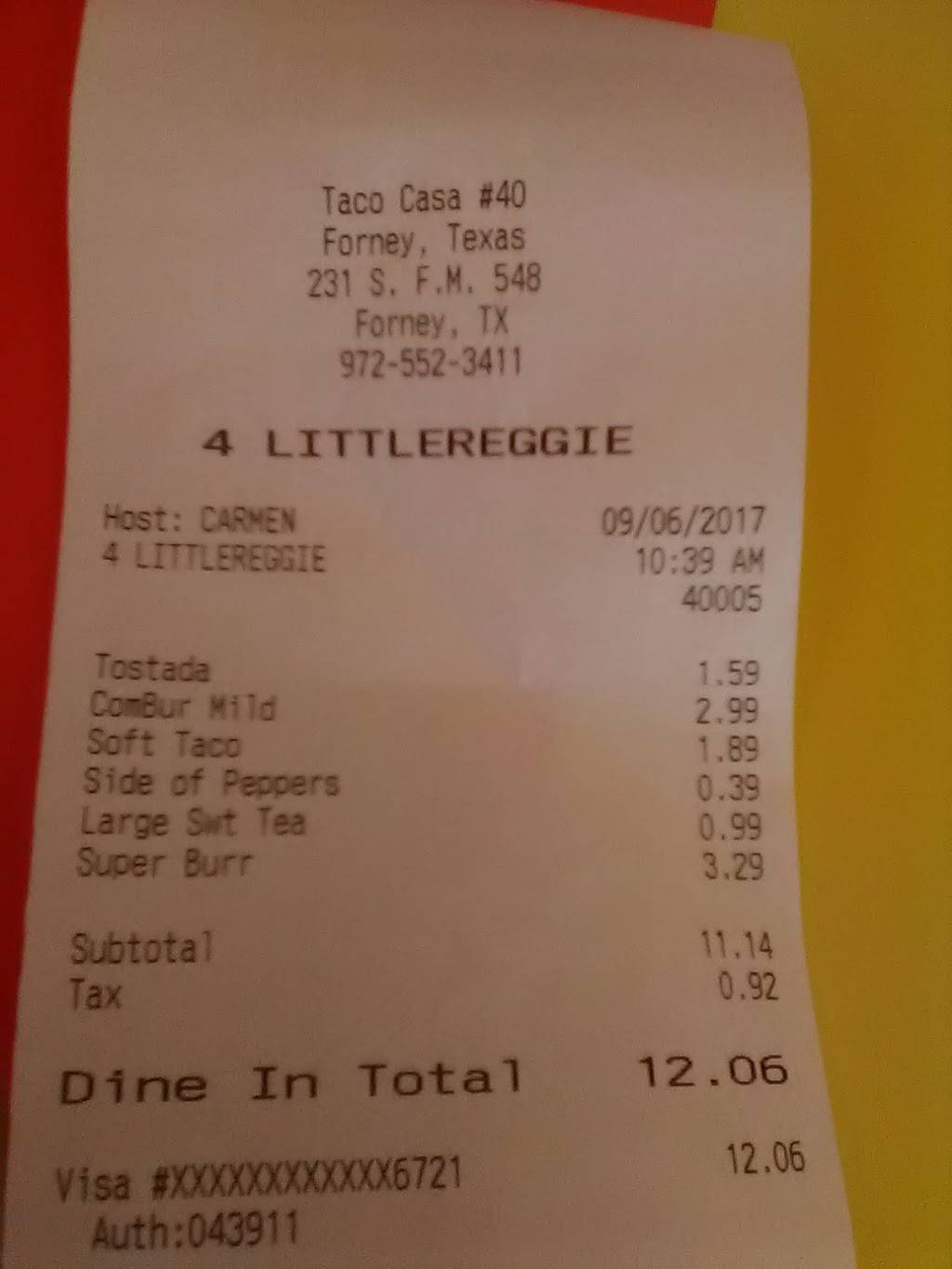 Taco Casa | restaurant | 231 FM548 #A, Forney, TX 75126, USA | 9725523411 OR +1 972-552-3411