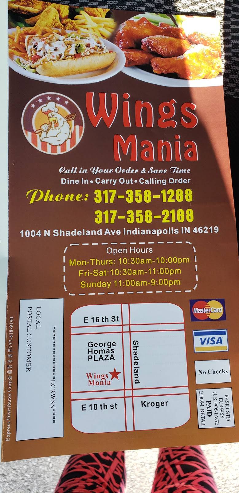 Wings Mania | restaurant | 1004 N Shadeland Ave., Suite A1, Indianapolis, IN 46219, USA | 3173581288 OR +1 317-358-1288