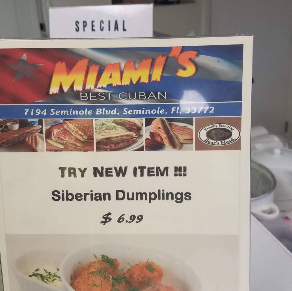 Miamis Best Cuban, LLC | restaurant | 7194 Seminole Blvd, Seminole, FL 33772, USA | 7272019111 OR +1 727-201-9111