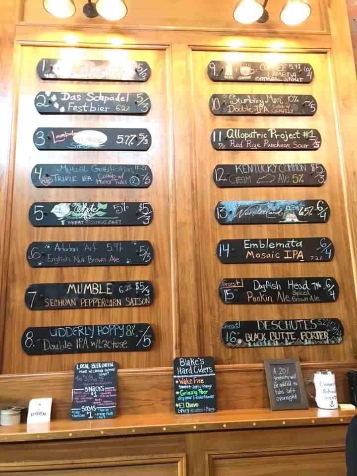 Ethereal Brewing Public House | restaurant | 102 W Vine St, Lexington, KY 40507, USA | 8593689557 OR +1 859-368-9557